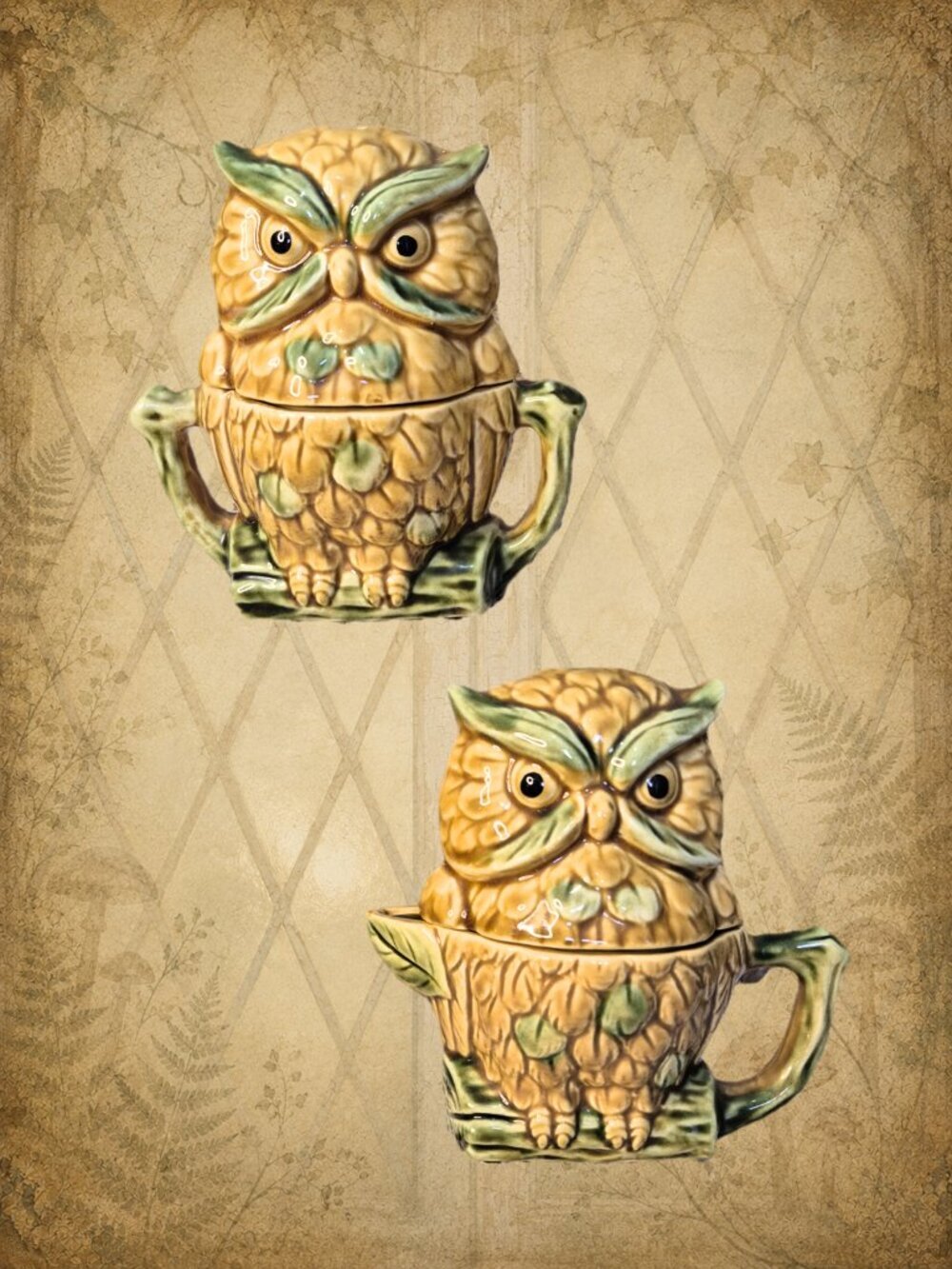 Hearth Happenings π‘π§ββοΈ Vintage Japan Owl Cream Sugar Salt & Pepper Shaker Set